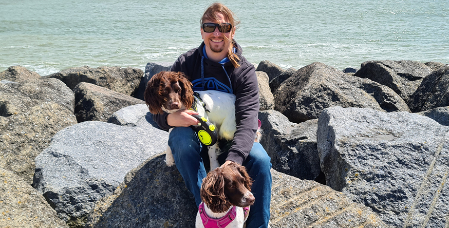 Mark Baxter with his dogs