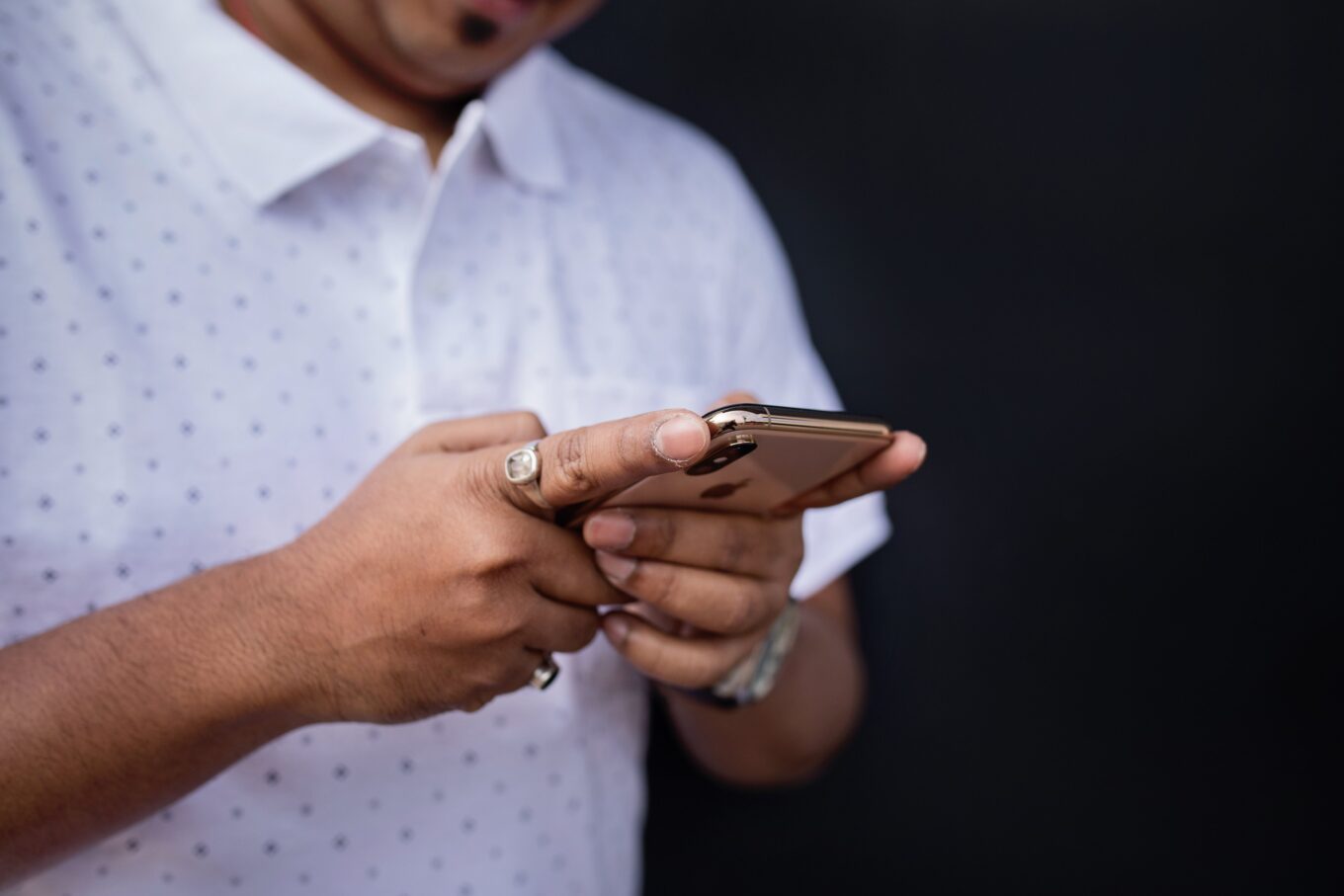 Man using mobile phone