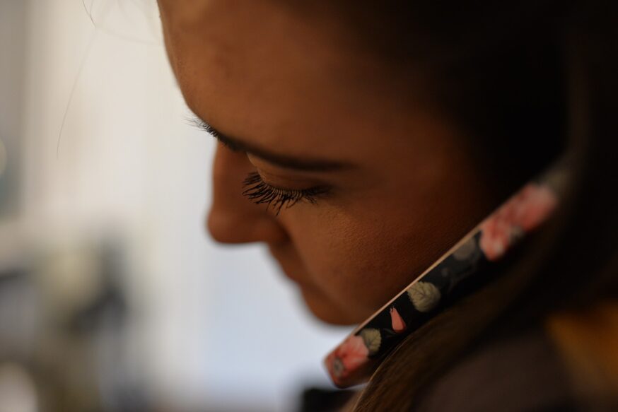 Woman talking on a mobile phone