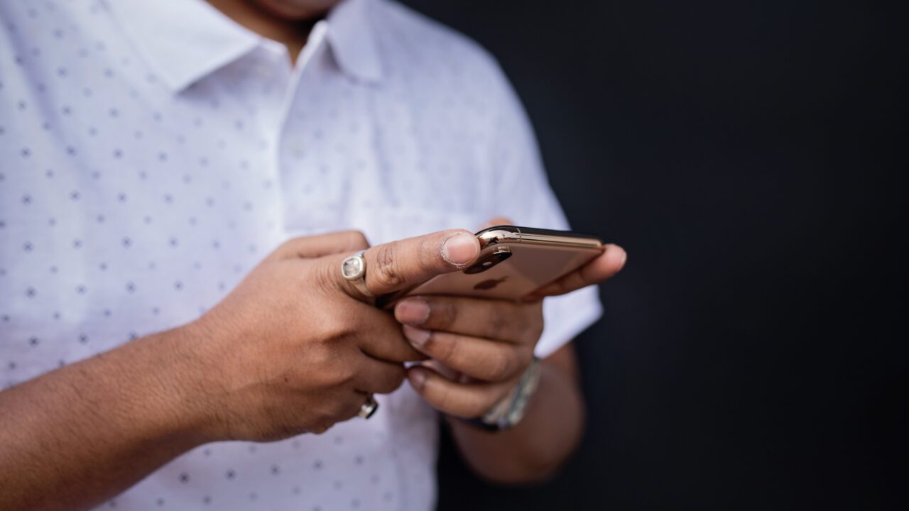 Man using mobile phone