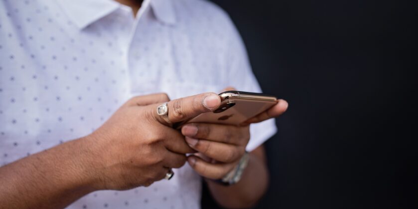 Man using mobile phone