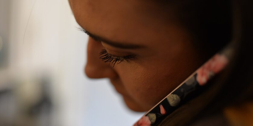 Woman talking on a mobile phone